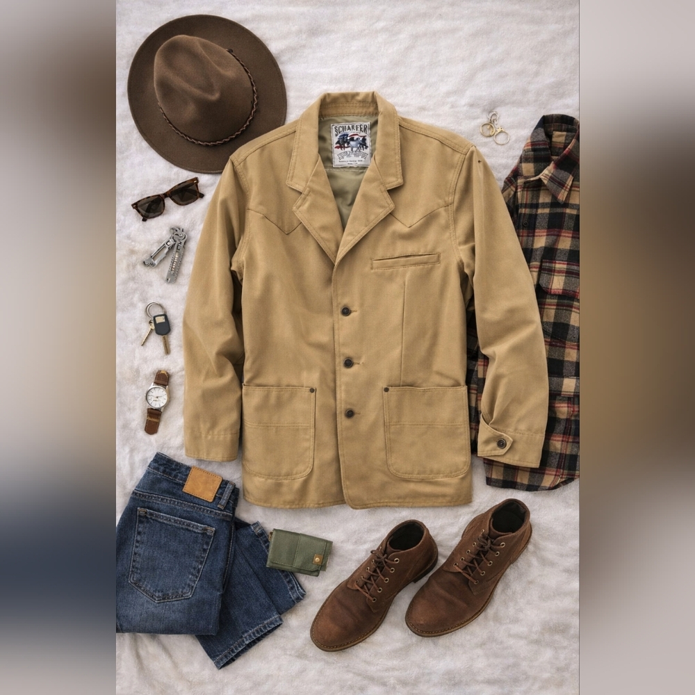 NWOT Scheafer Outfitters Western Chore Coat. Cotton Duck Canvas Lined. Mens Med